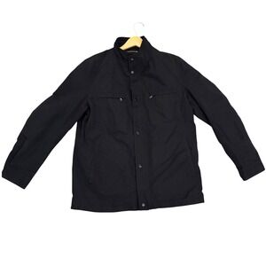 Barneys New York Black Weatherproof Jacket Button Up Collared Lightweight Size L